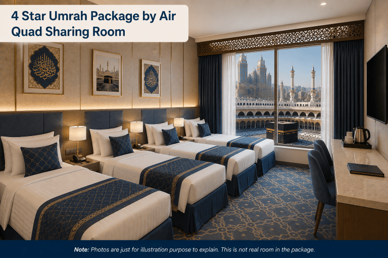 4 Star Umrah Package by Air from Dubai — Quad sharing