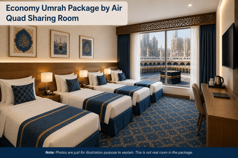 Economy Umrah Package by Air from Dubai — Quad sharing